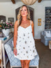 Something Special Embellished Mini Dress-Cream