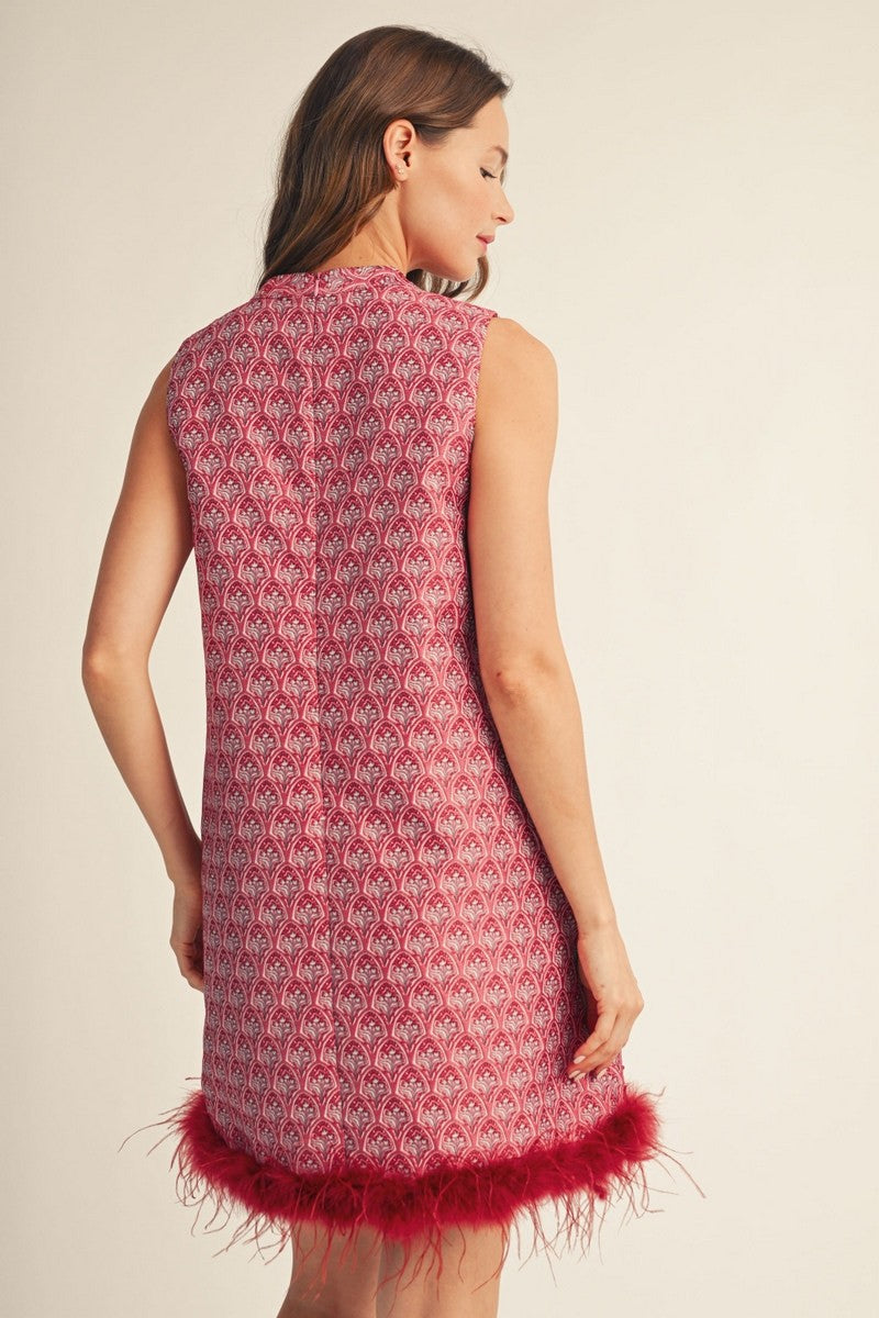 Feather Muse Jacquard Dress