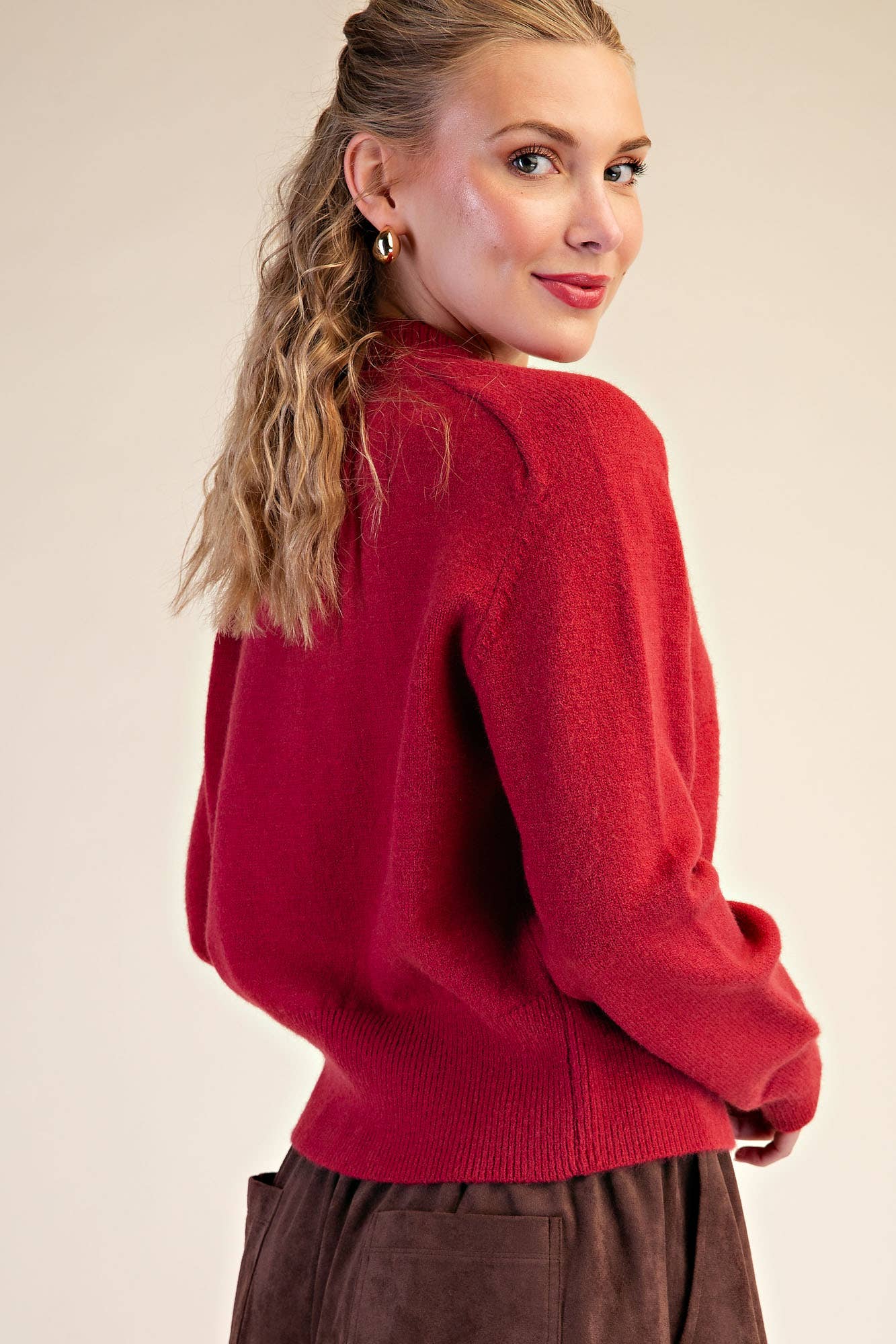 Fireside Cottage Cardigan-Cherry