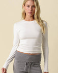 Cool Enough Crew Neck Top-Ivory