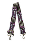 Mayan Print Bag Strap-White/Brown/Pink