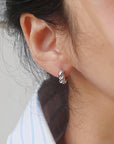 Brea Twisted Hoop Earrings-Silver