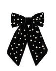 Velvet and Pearls Bow Clip
