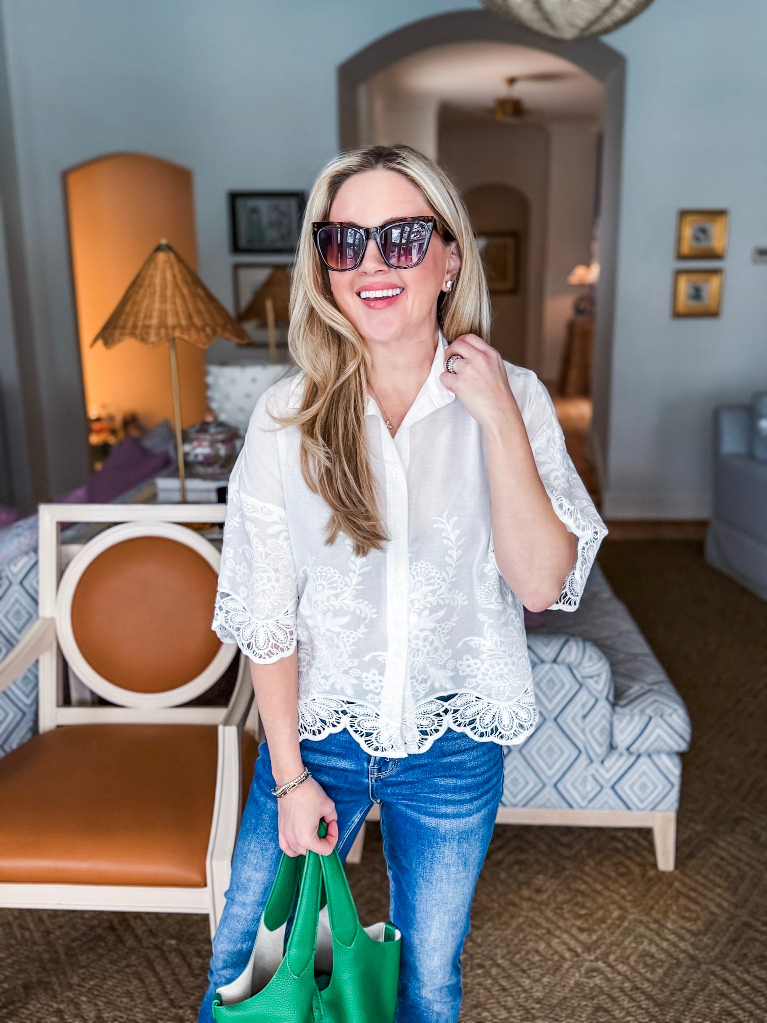 Honeysuckle Fields Eyelet Lace Top