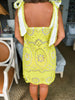 Lemon Daisy Eyelet Mini Dress