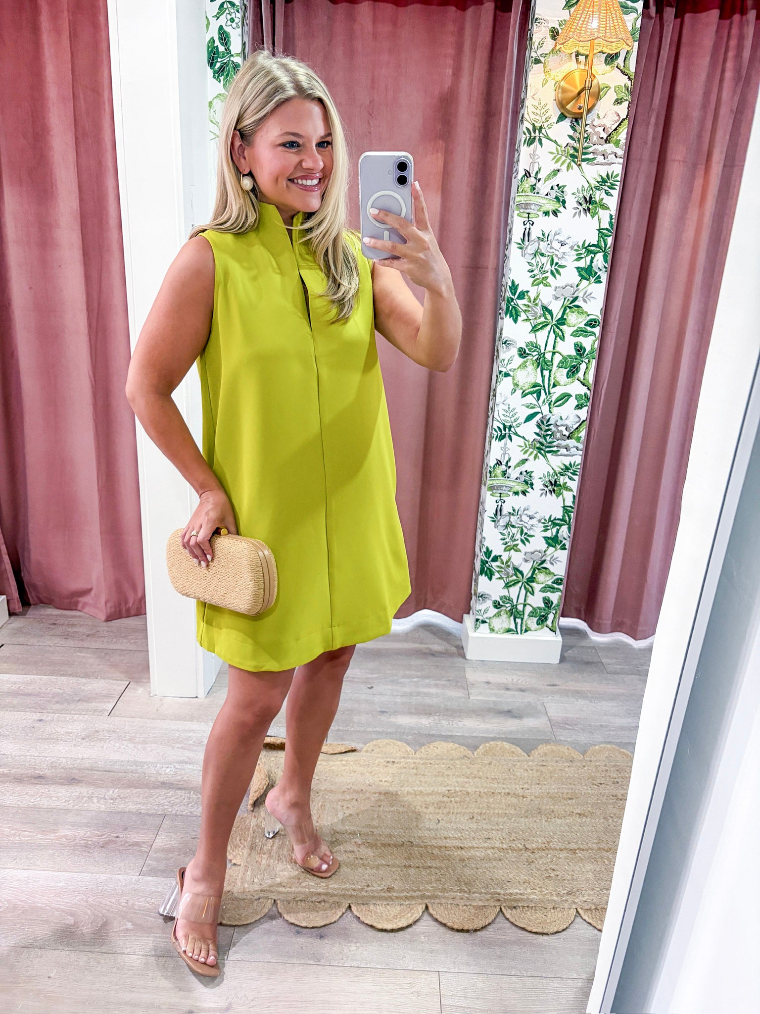 Yacht Luxe Mini Dress-Lime