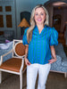 Myrtle Beach Striped Top-Blue/Green