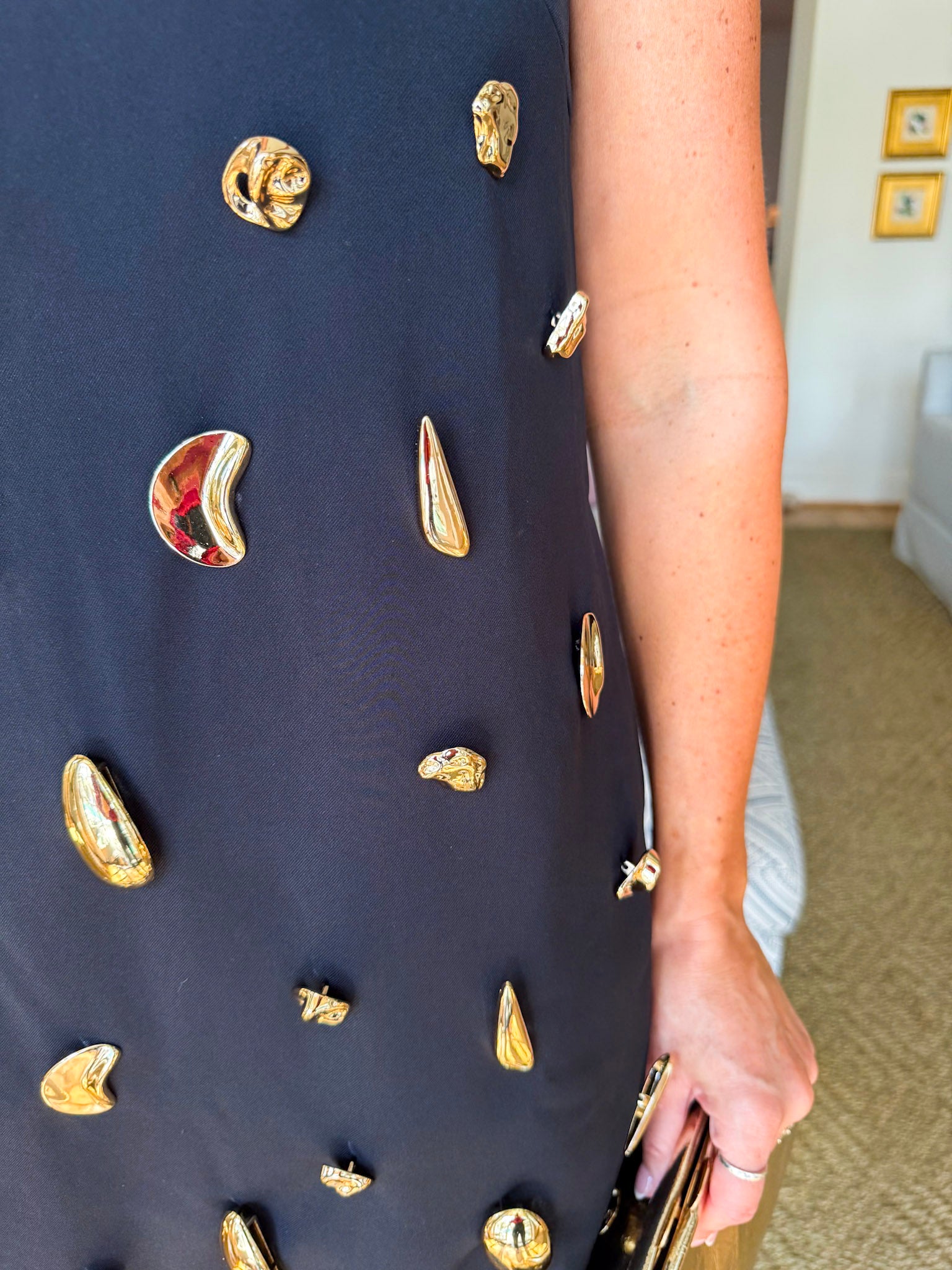 Something Special Embellished Mini Dress-Black