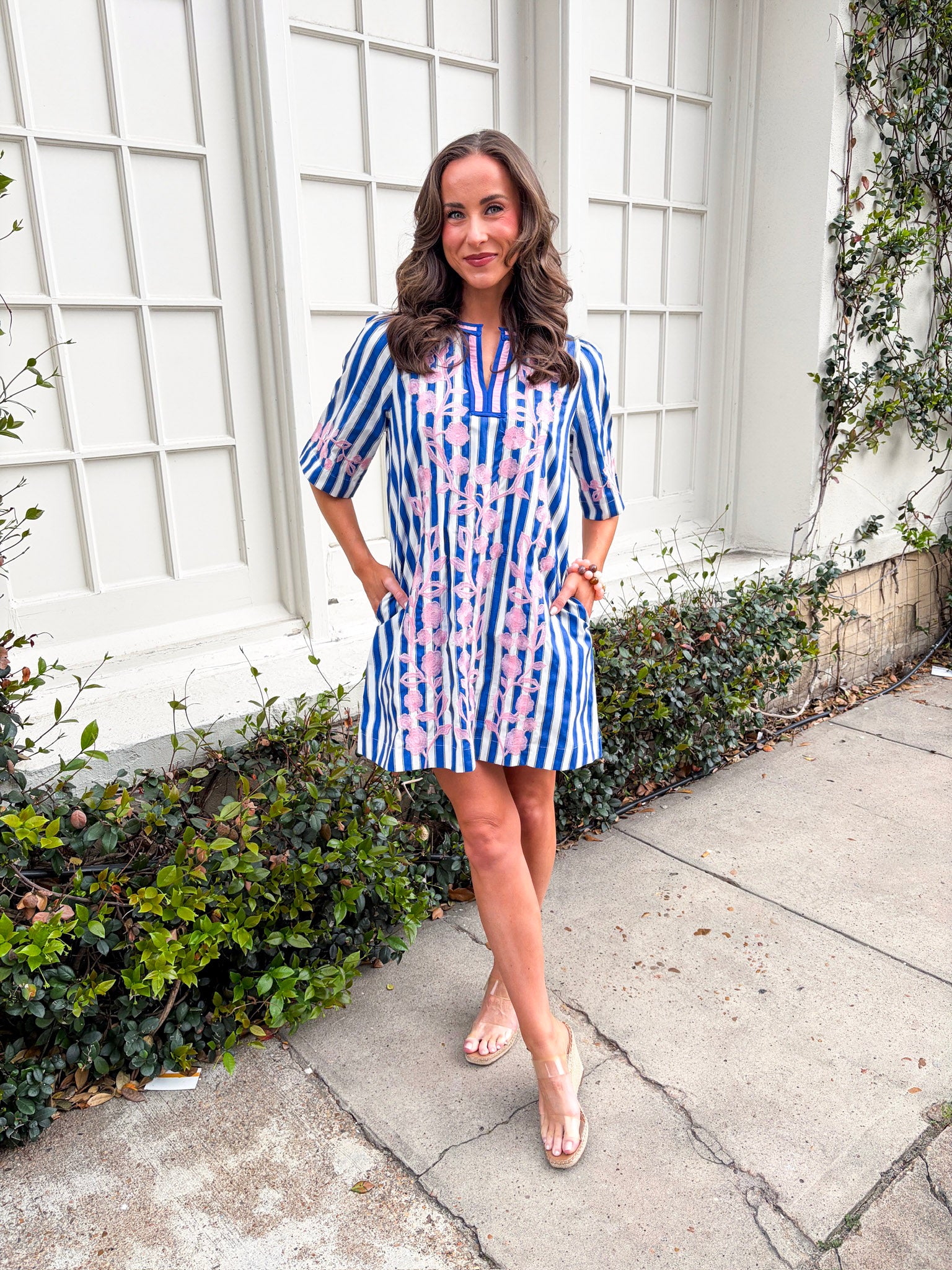 blue embroidered shift dress Gracefully Yours Mint Embroidered Shift Dress, Medium - The Mint Julep Boutique