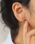 Brea Twisted Hoop Earrings-Yellow Gold