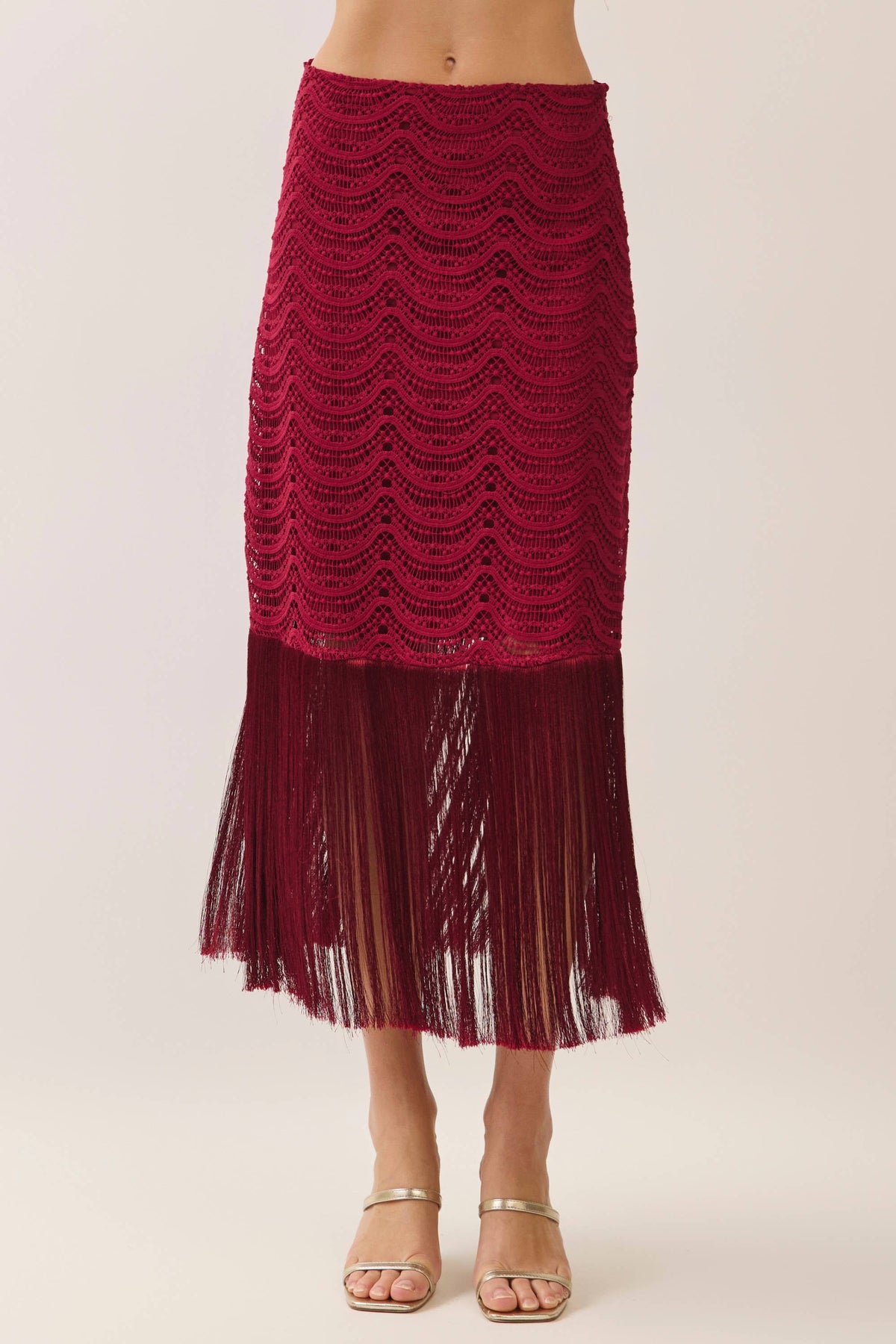 Party Ready Fringe Midi Skirt
