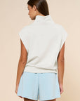 Sunny Side Zip Knit Top-Ivory