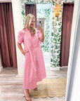 Bright Side Midi Dress-Blush
