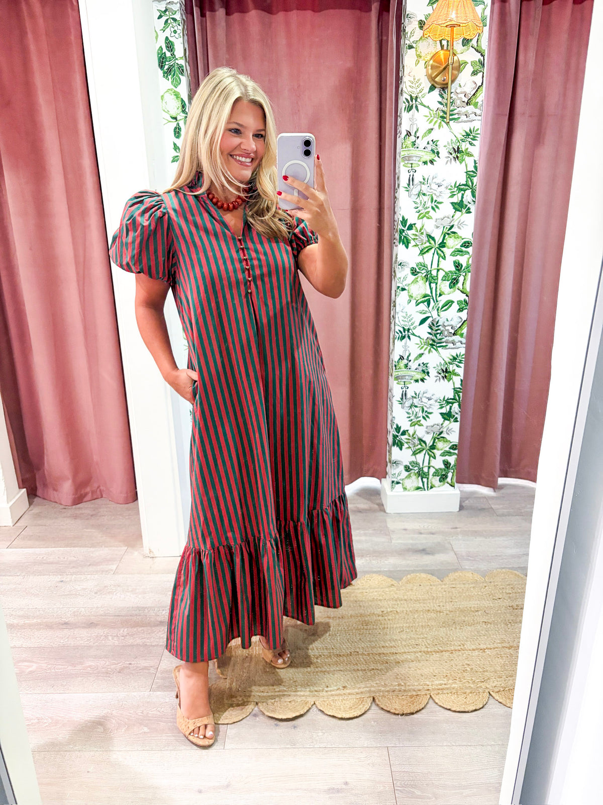 Clover Cottage Stripe Midi Dress