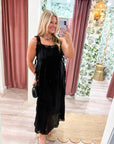 PREORDER: Fleur Romance Midi Dress-Black