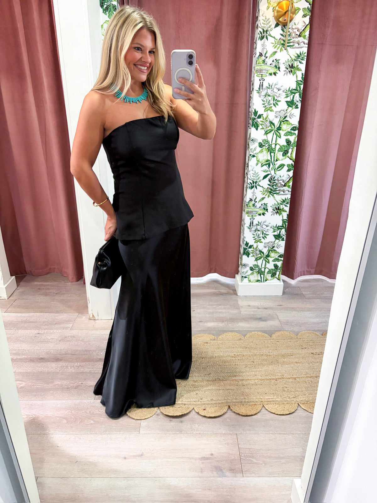 Satin Siren Maxi Dress-Black