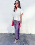 Checkerboard Wide Leg Pants
