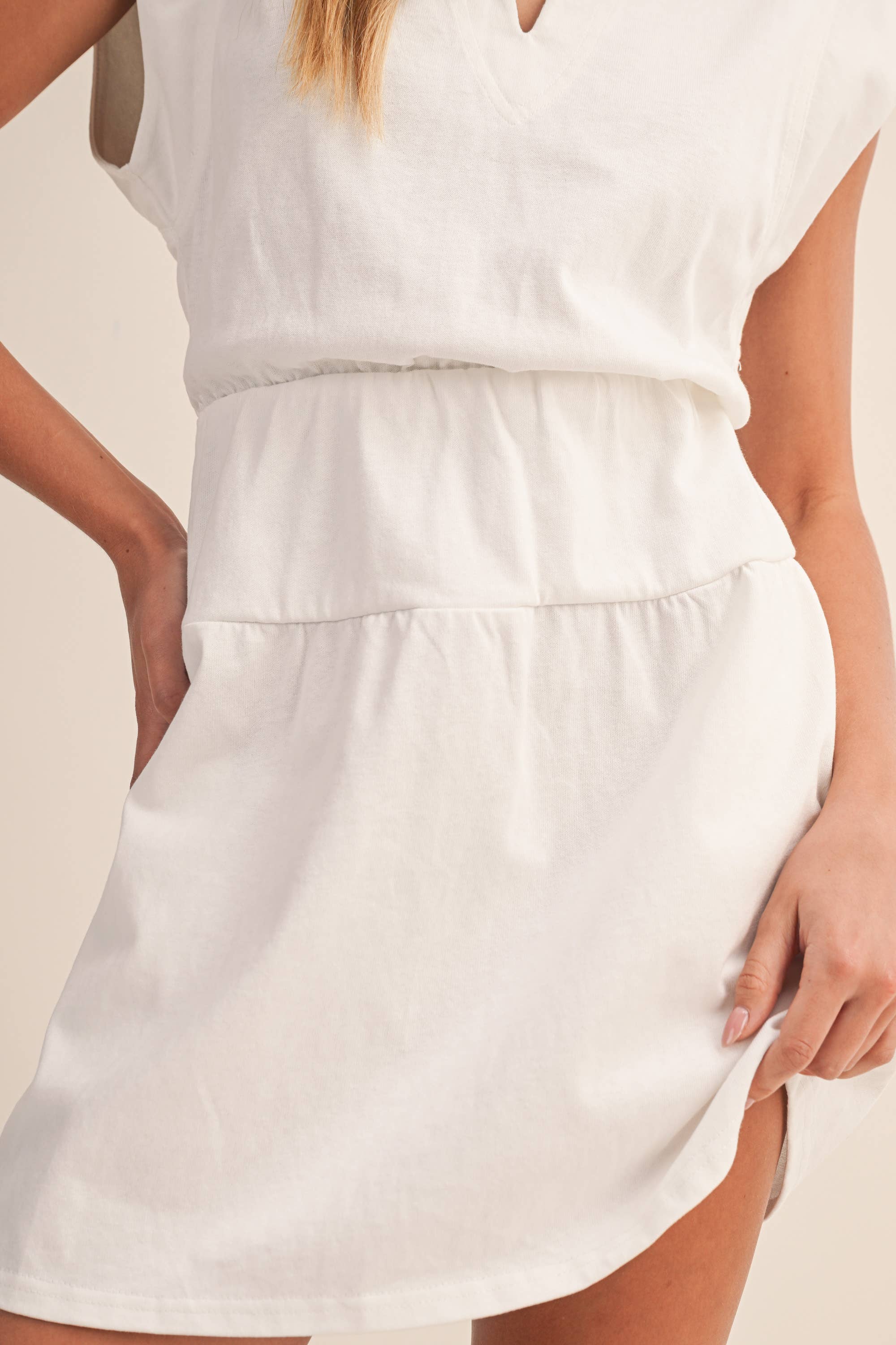 Ivory Breeze Mini Dress-Off White