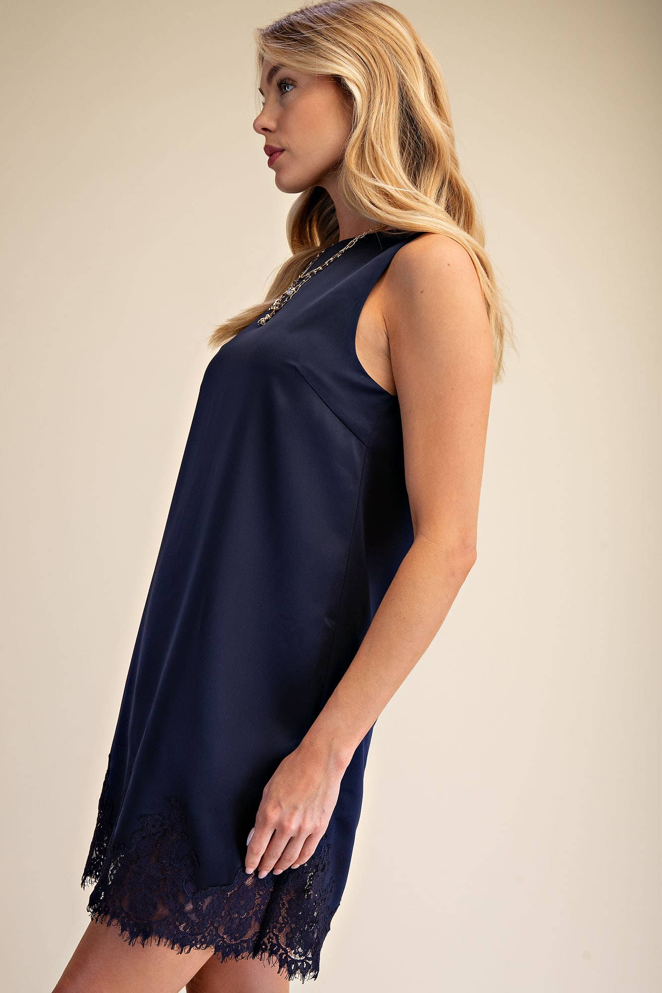 Romantic Evening Mini Dress-Navy
