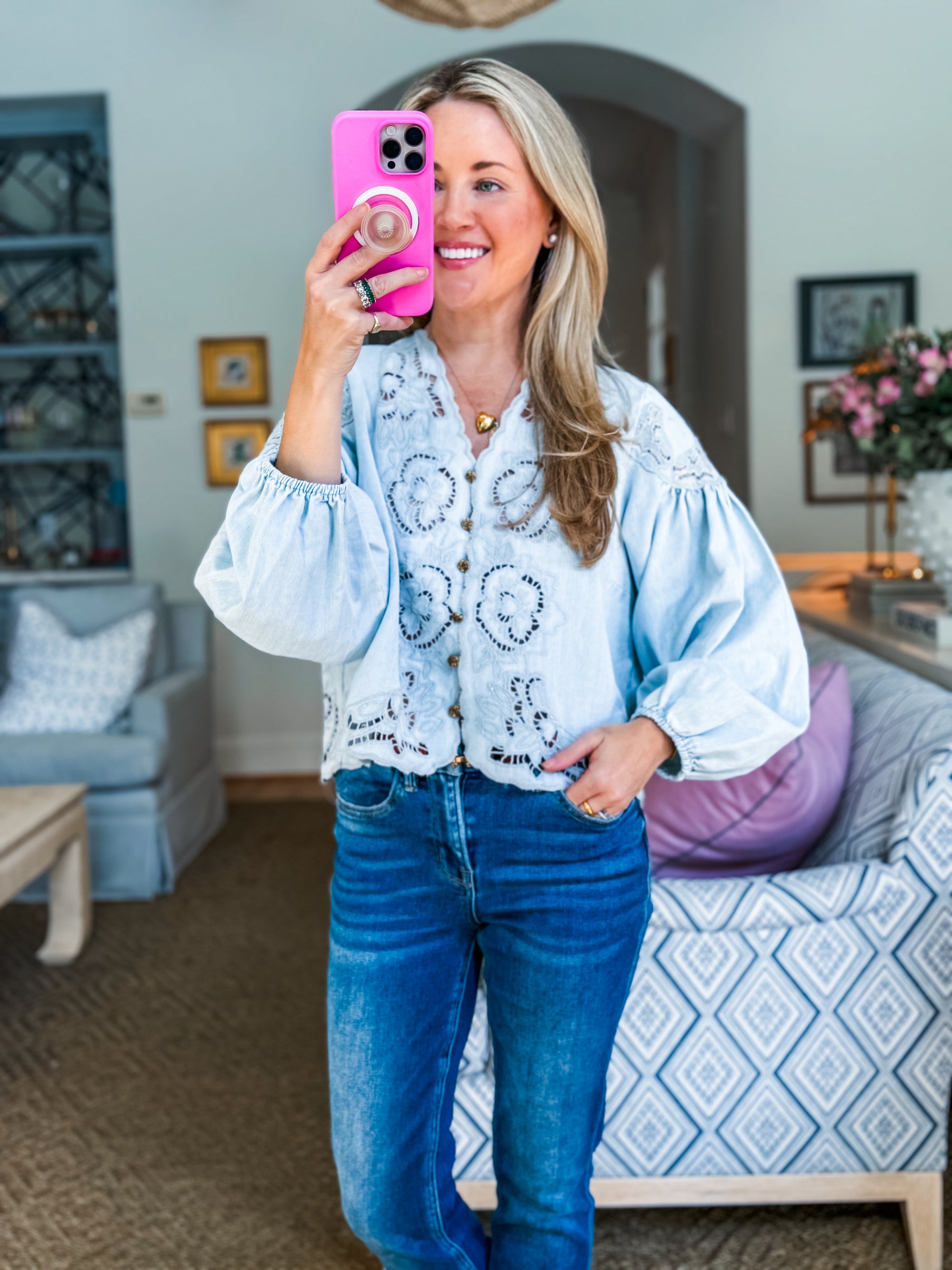 Bay Breeze Denim Top-Denim