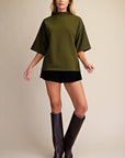 Old Mill Mock Neck Top-Olive