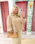 The Duchess Peplum Jacket-Tan