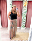 Dazzle Stripe Wide Leg Sequin Pants