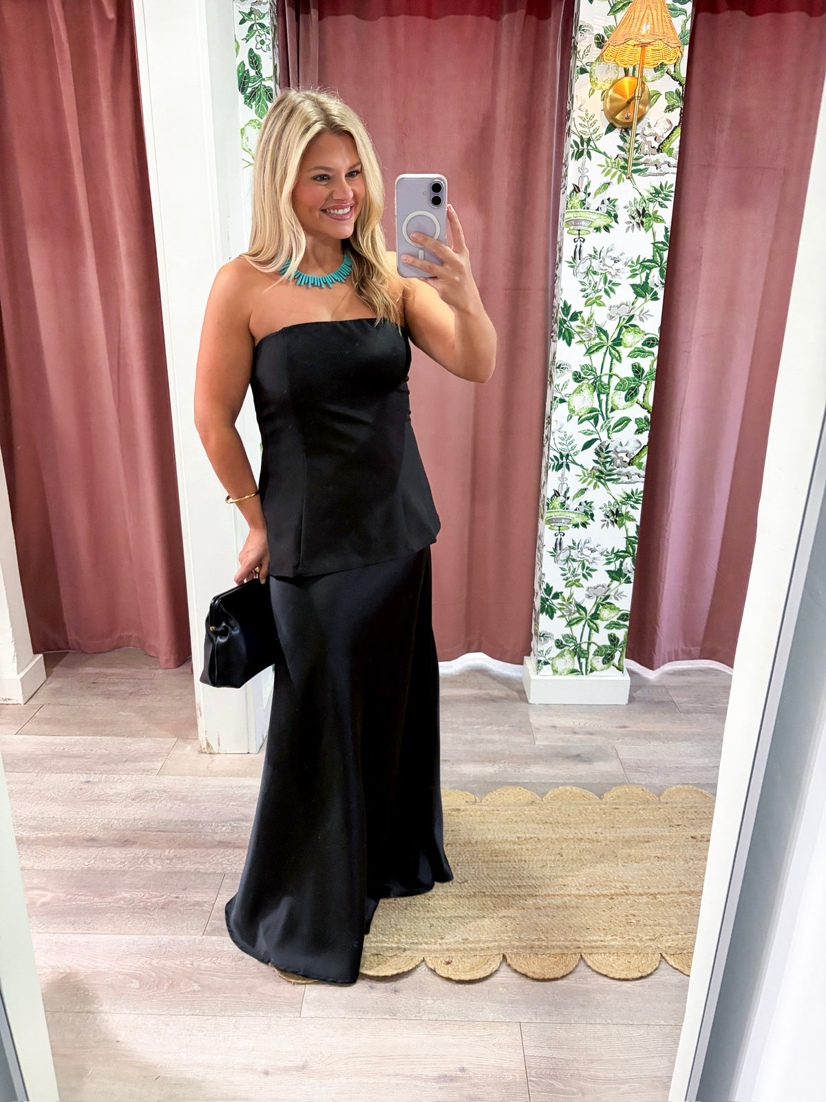 Satin Siren Maxi Dress-Black