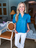 Myrtle Beach Striped Top-Blue/Green
