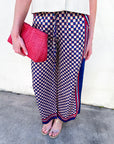 Checkerboard Wide Leg Pants