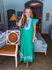 Meet in Mykonos Midi Dress-Green