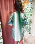 PREORDER: Riviera Maya Embroidered Shift Dress-Green