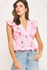 Flower Bouquet Embroidery Top