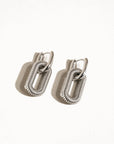 Chain Hoop Earring-Silver