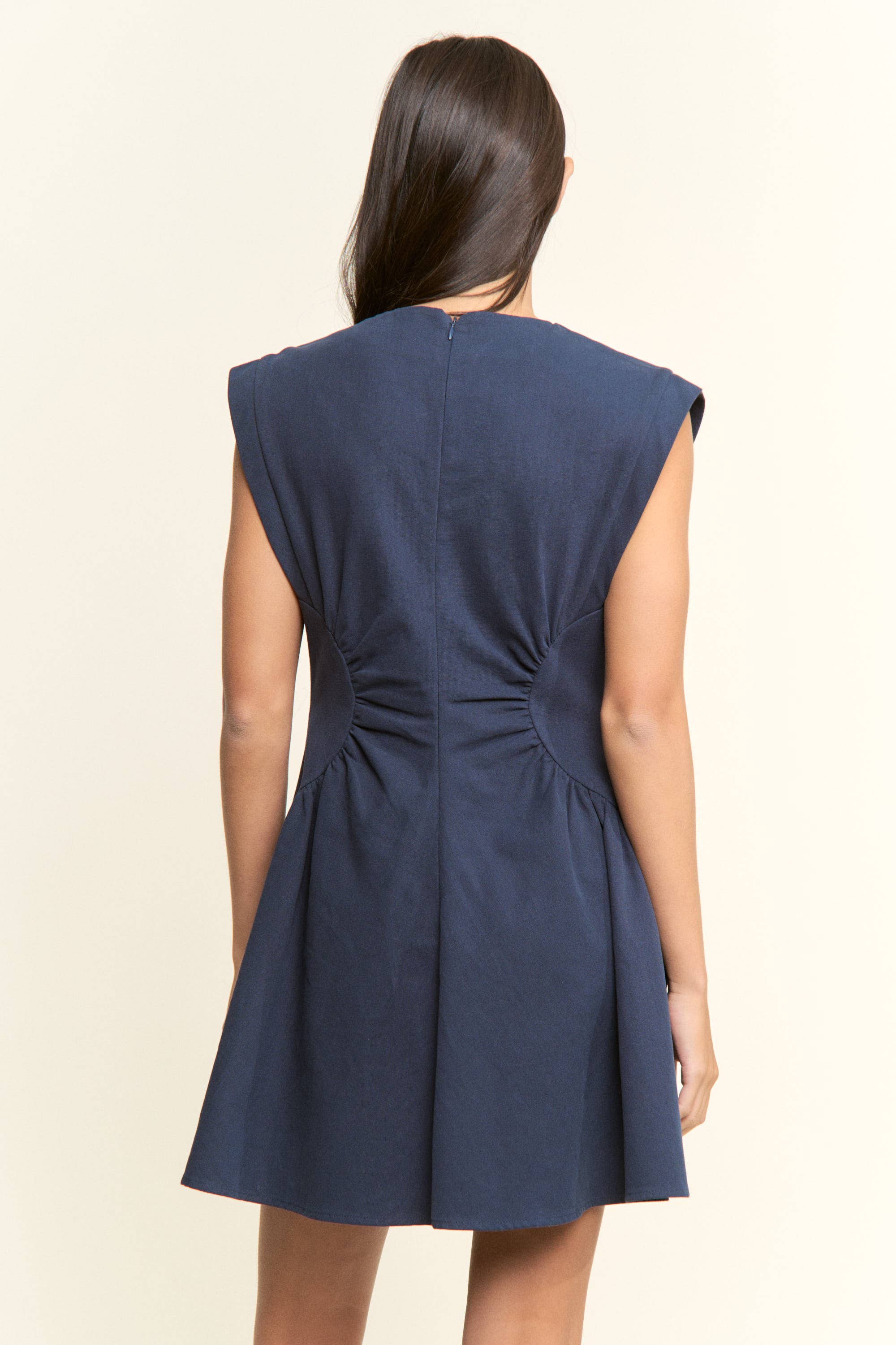 Sweet Afternoons Mini Dress-Navy