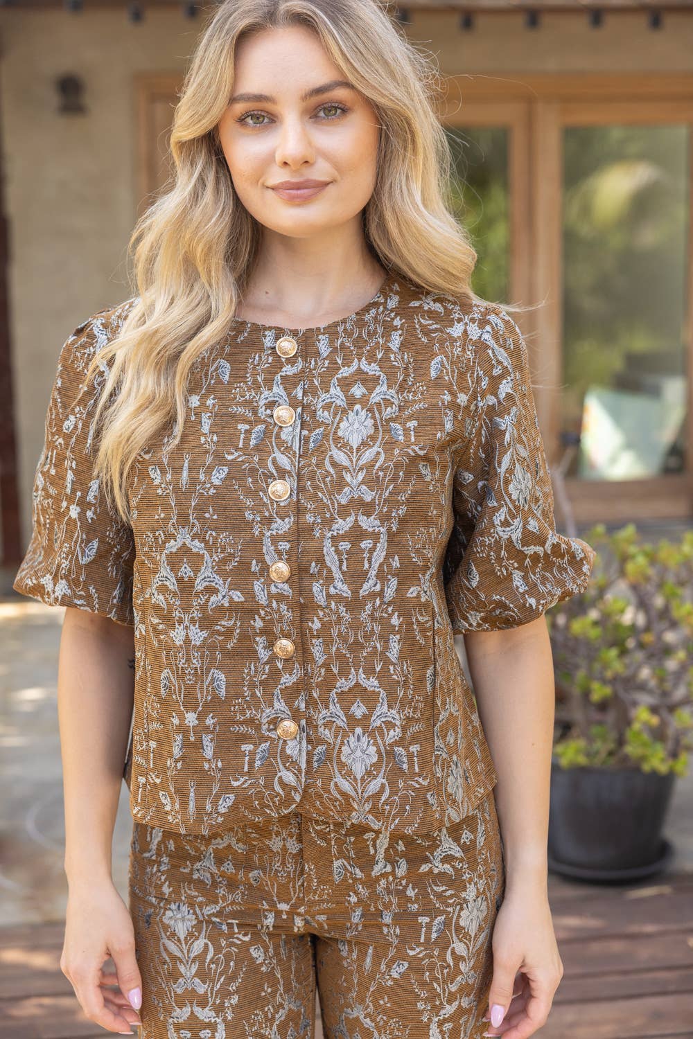 Lavinia Floral Jacquard Top