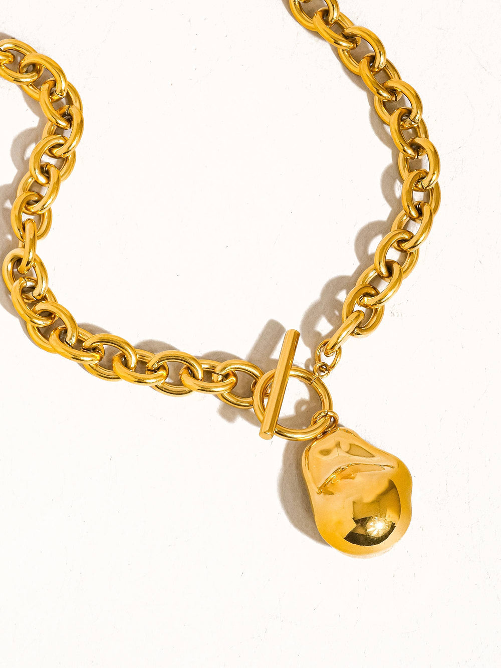 Gold Pearl Chain Necklace