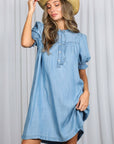 Denim Roots Mini Dress