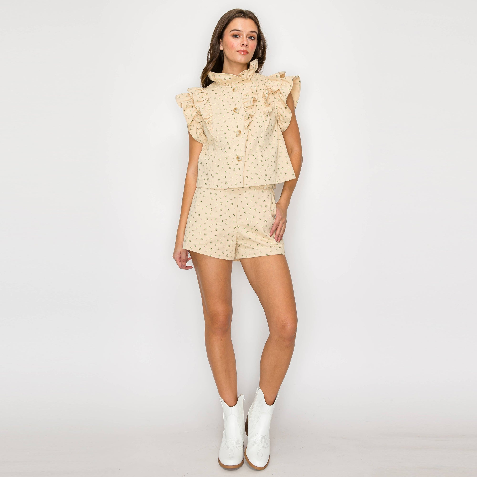 Little Wild Flower Ruffle Vest