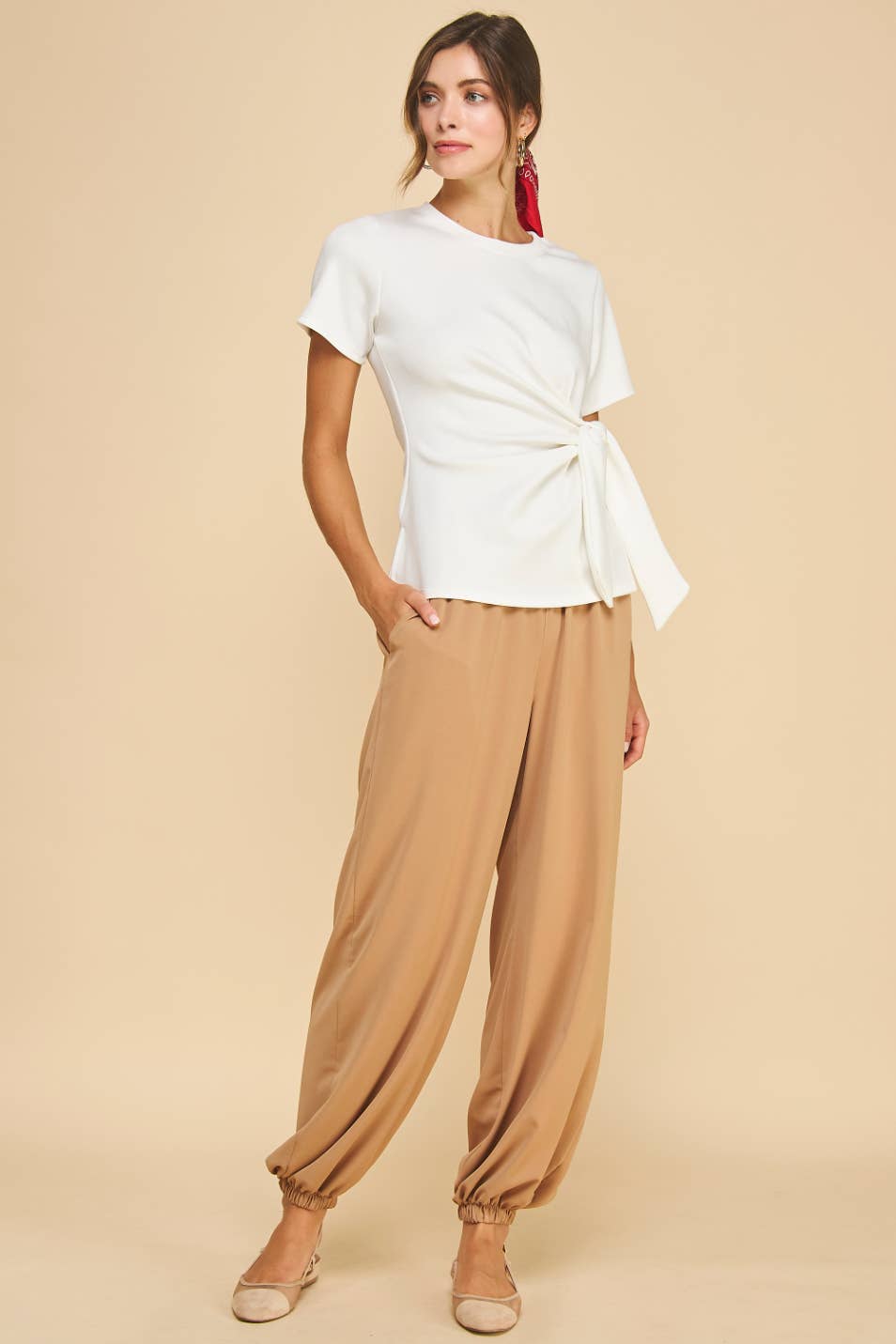 Easy On Me Knot Top-Off White