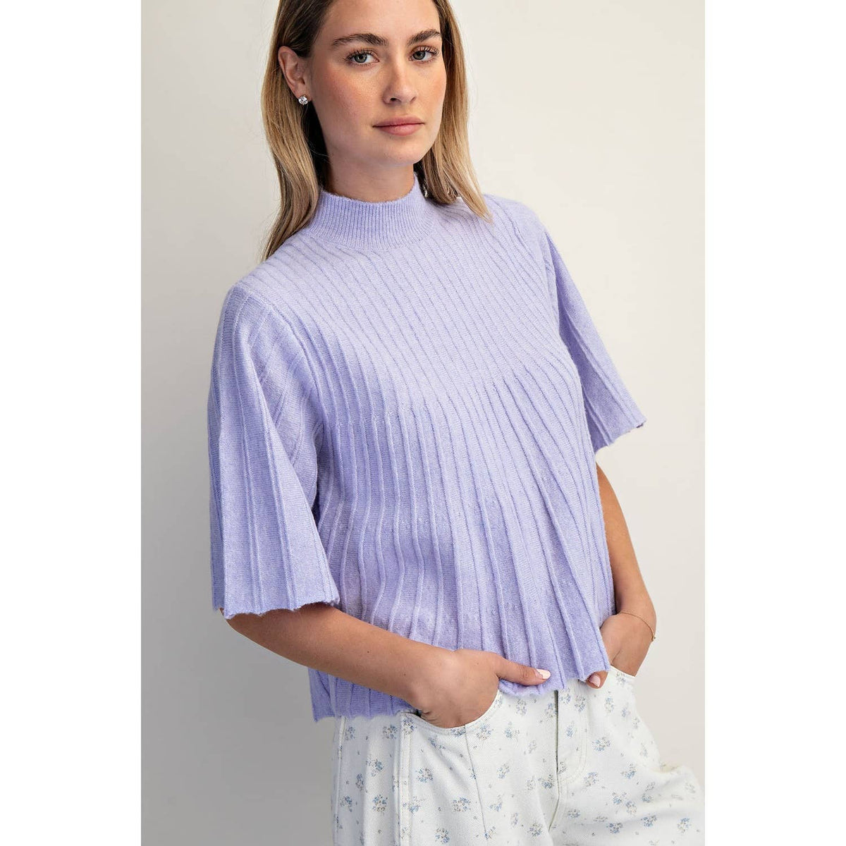 The Classic Swing Sweater-Lavender