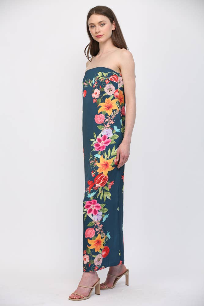 Summer Sorbet Strapless Maxi Dress