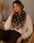 Leopard Affair Scarf-Taupe