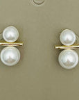 Modern Duo Pearl Studs