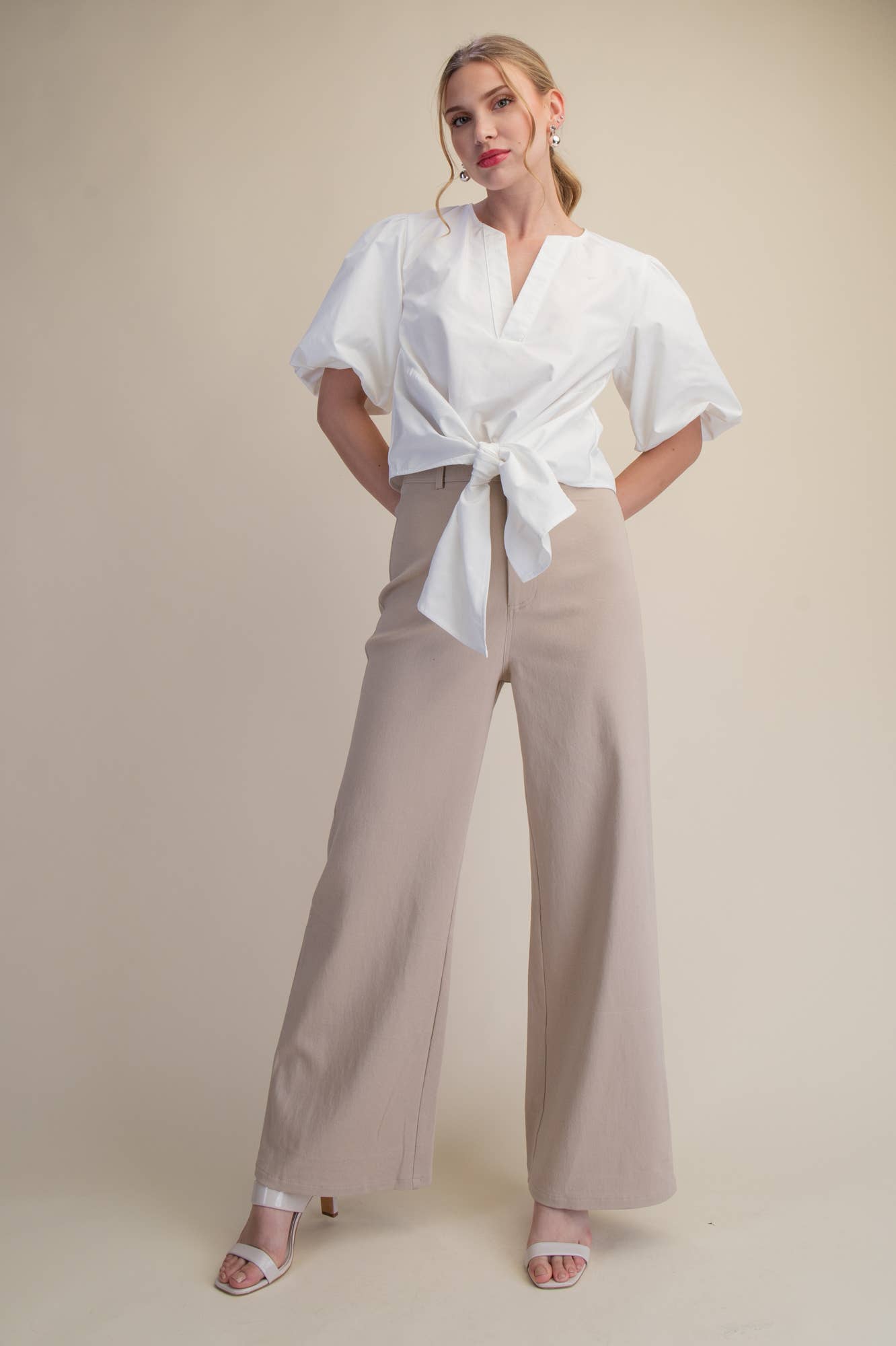 Dahlia Puff Sleeve Top-White