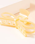Acetate Ribbon Hair Claw- Beige