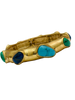 Stone Bangle- Gold/Turq