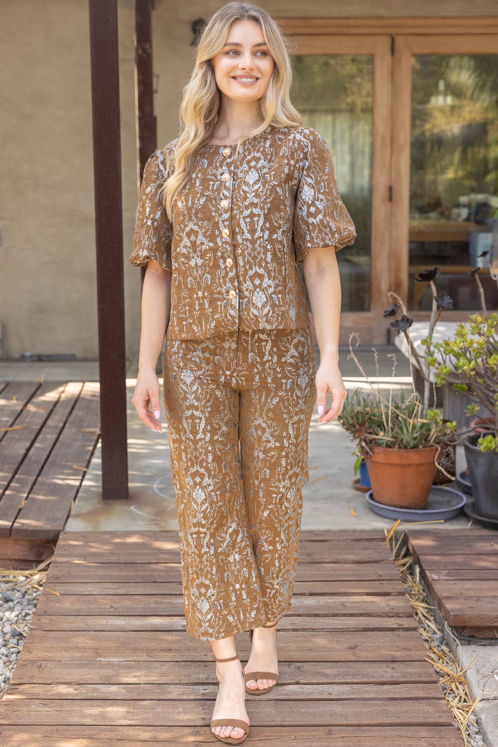 Lavinia Floral Jacquard Top