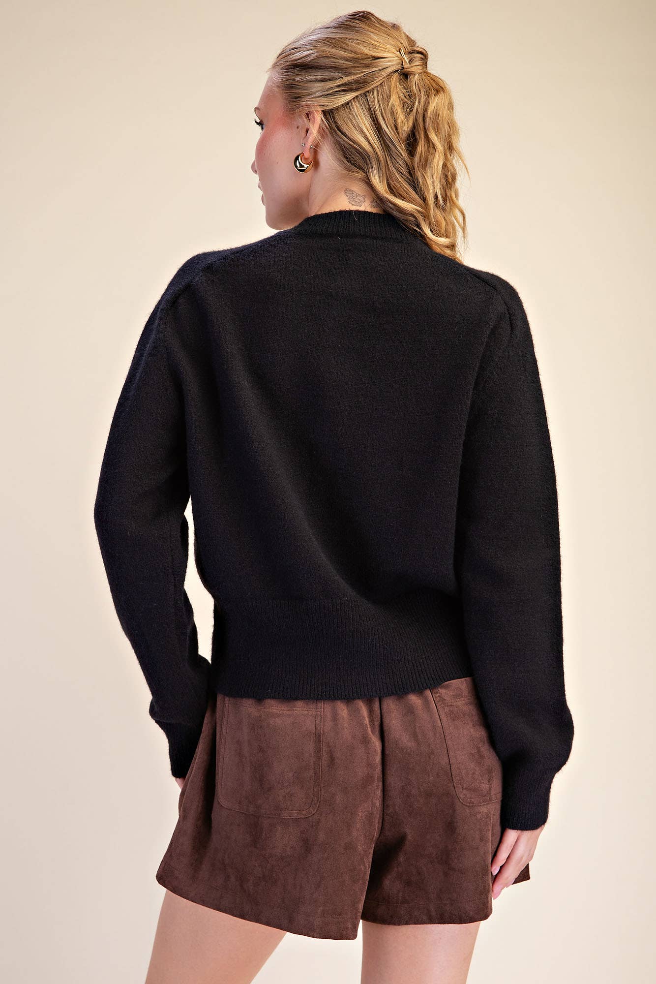 Fireside Cottage Cardigan-Black