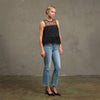 Luxe Grid Feather Top